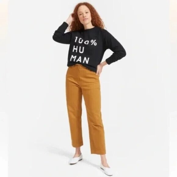 Everlane Tops - Everlane 100% Human French Terry Black Sweatshirt Size Large
